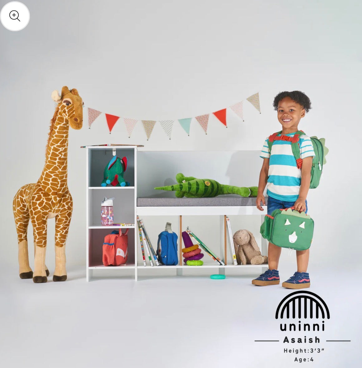 Uninni Toddler Lunch Bag - Dinosaur | Insulated Kids Lunch Tote for School & Daycare