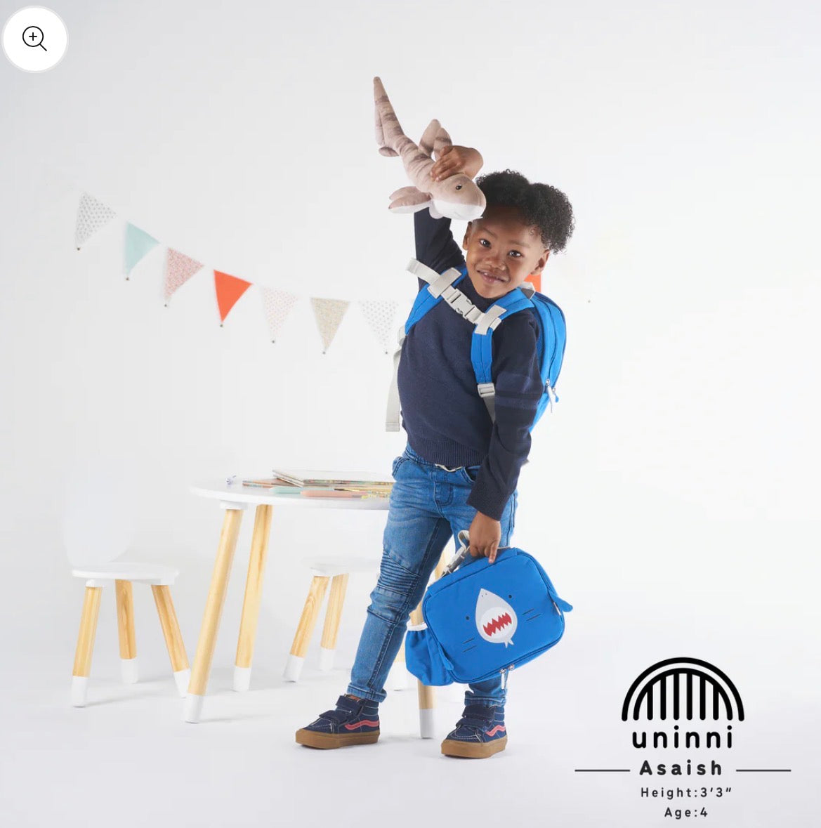 Uninni Toddler Lunch Bag - Shark | Insulated Kids Lunch Tote for School & Daycare