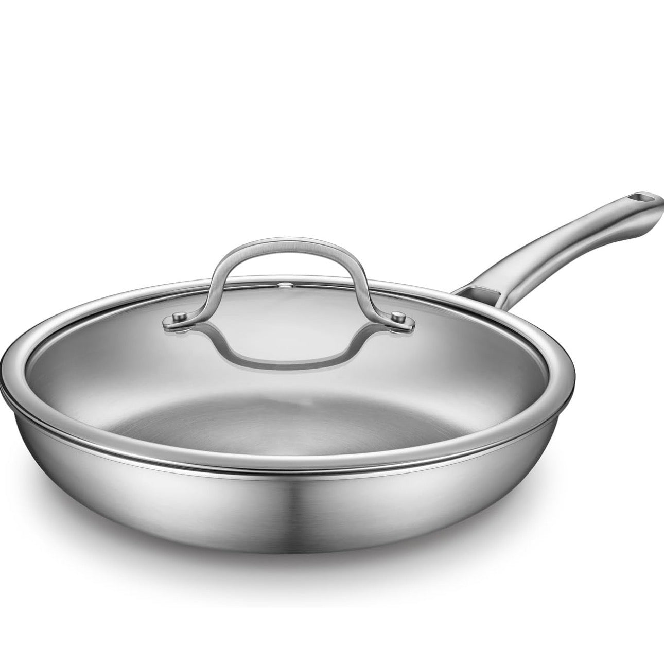Chefmate 12” Tri-Ply Stainless Steel Frying Pan with Lid