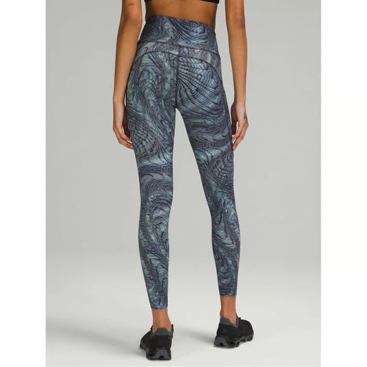 Lululemon Fast and Free High-Rise Tight 25” Dimensional Icing Blue Multi Size 0
