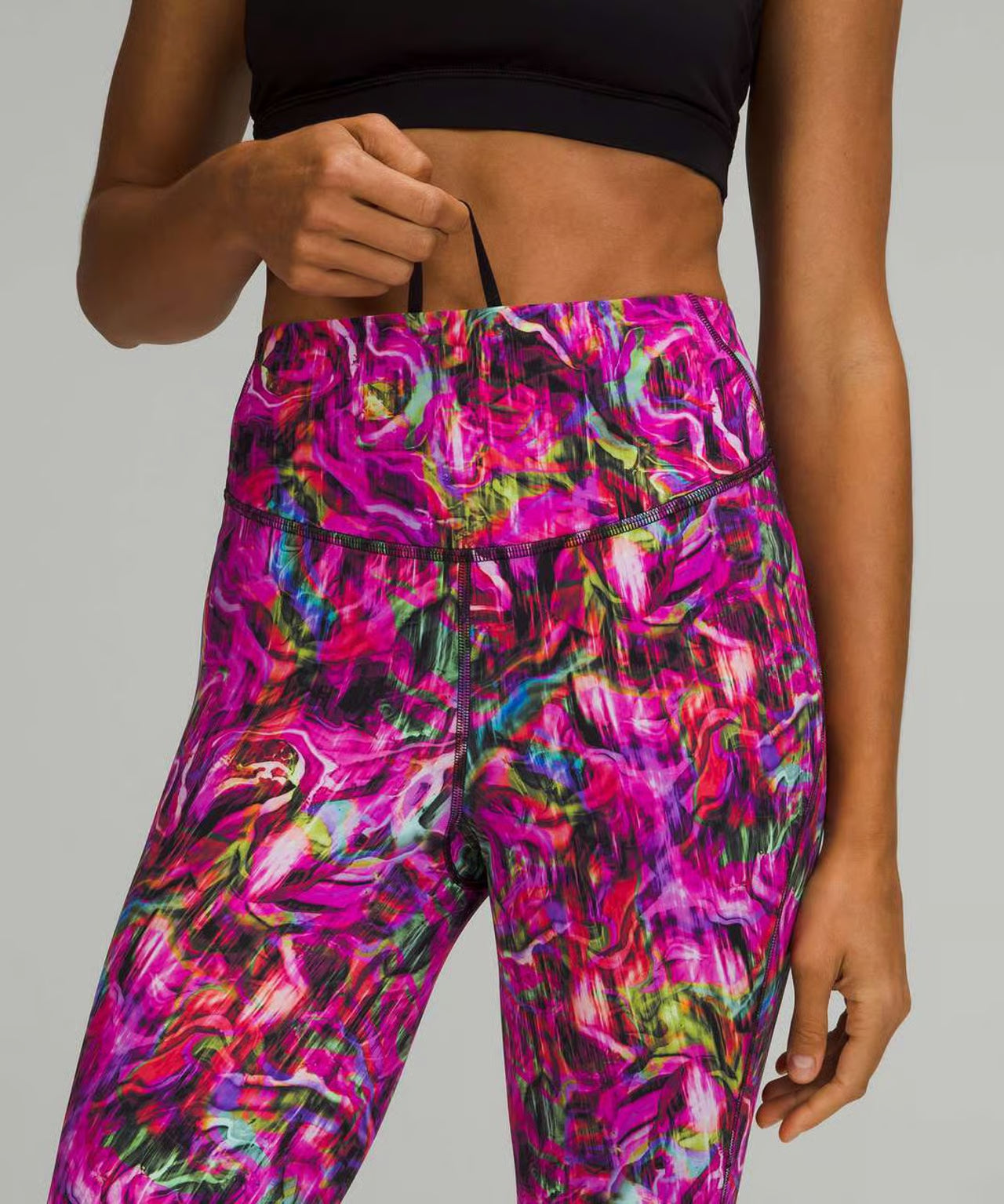 Lululemon Base Pace High-Rise Crop 17” Hyper Flow Pink Multi Size 0