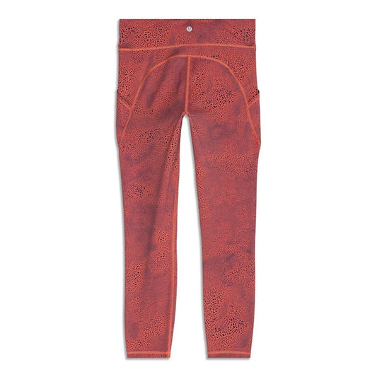 Lululemon Invigorate High-Rise Tight in the Crackle Glaze Vintage Orange Size 14