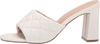 The Drop Women’s Pattie Block Heeled Mule Sandals – Quilted