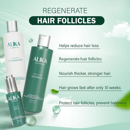 ALIKA Hair Growth Set – Shampoo, Conditioner & Serum Treatment for Thicker Fuller Hair – Men & Women