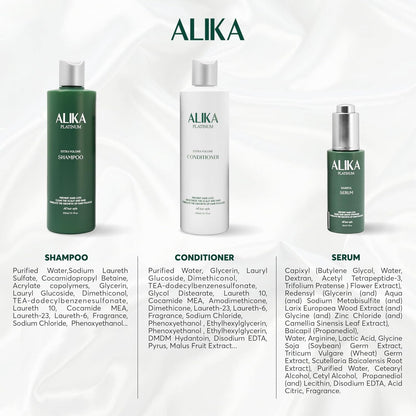 ALIKA Hair Growth Set – Shampoo, Conditioner & Serum Treatment for Thicker Fuller Hair – Men & Women