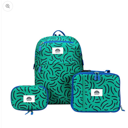 Uninni Backpack Set – Brush Strokes | Backpack, Lunch Bag & Pencil Case 3-Piece Set
