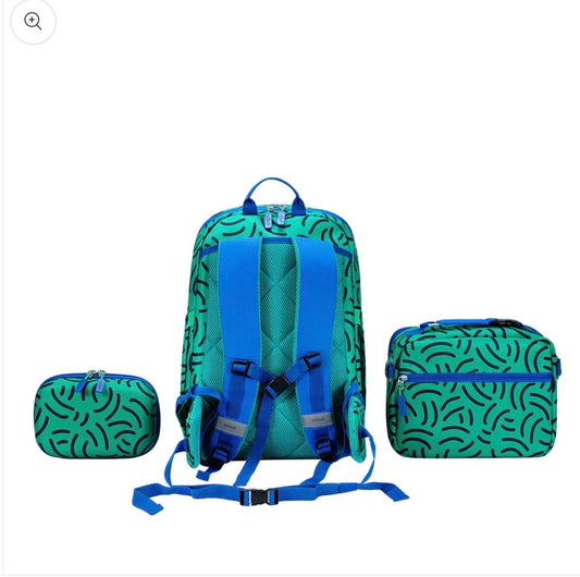 Uninni Backpack Set – Brush Strokes | Backpack, Lunch Bag & Pencil Case 3-Piece Set