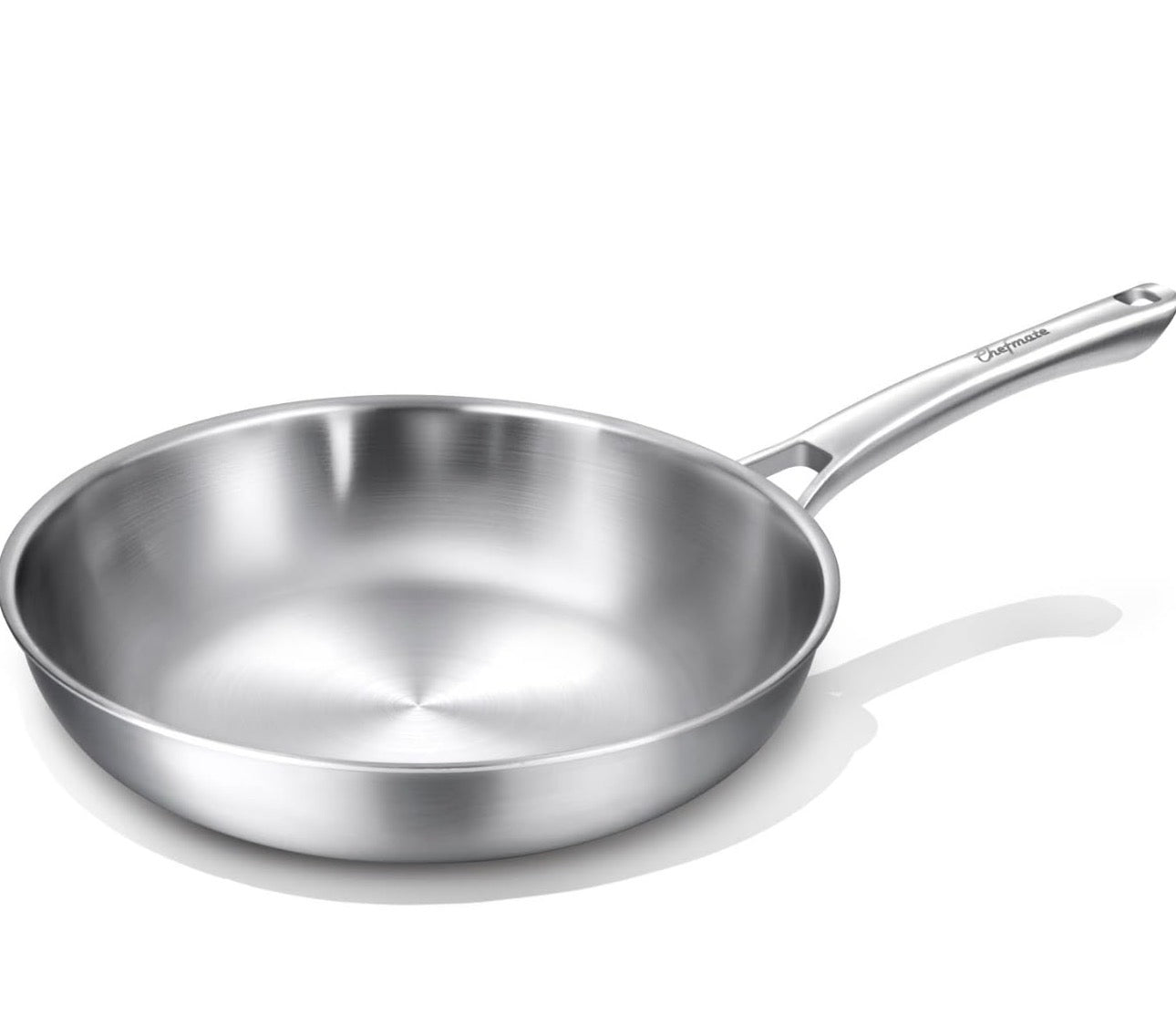 Chefmate 12” Tri-Ply Stainless Steel Frying Pan with Lid