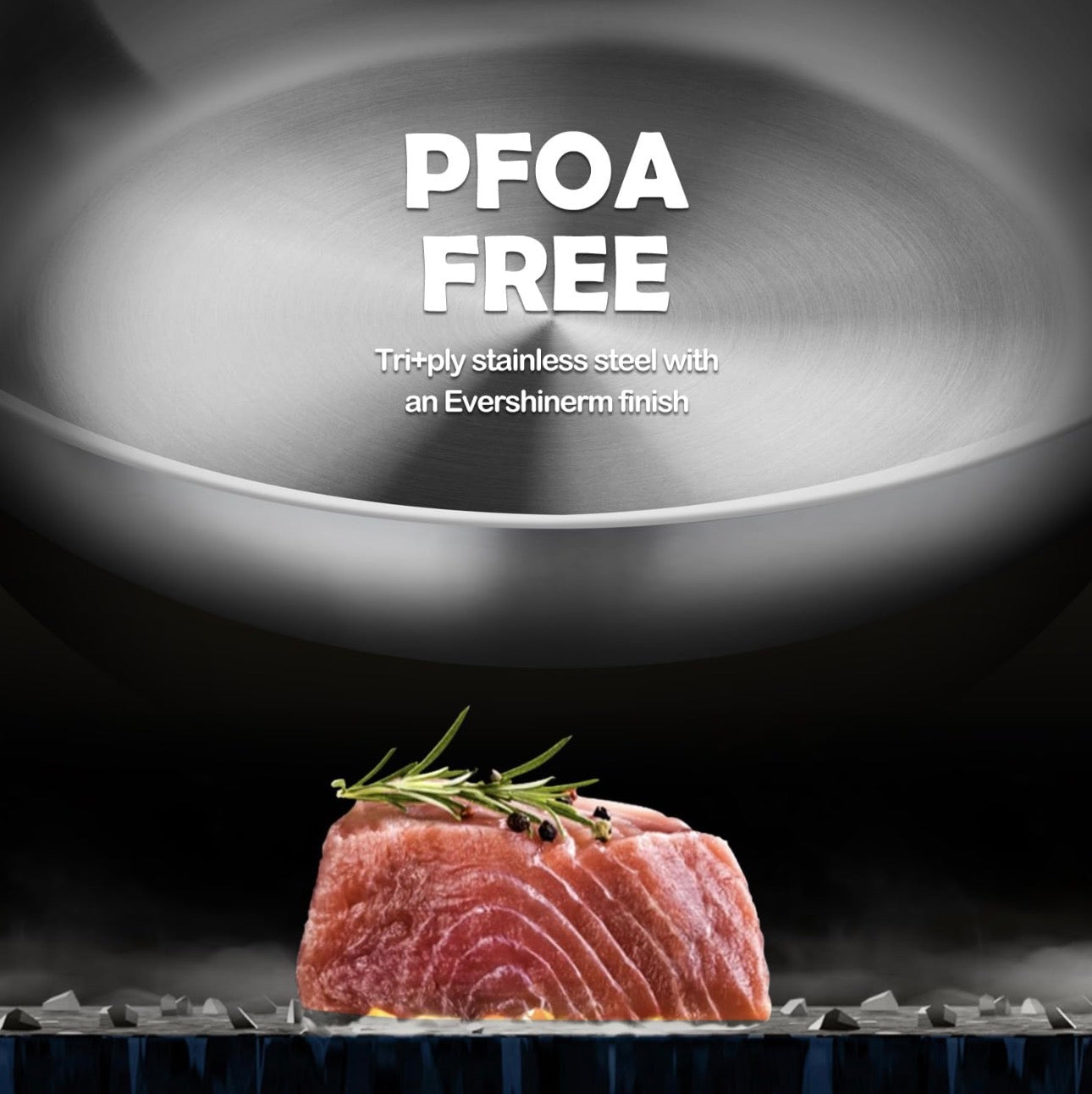 Chefmate 12” Tri-Ply Stainless Steel Frying Pan with Lid