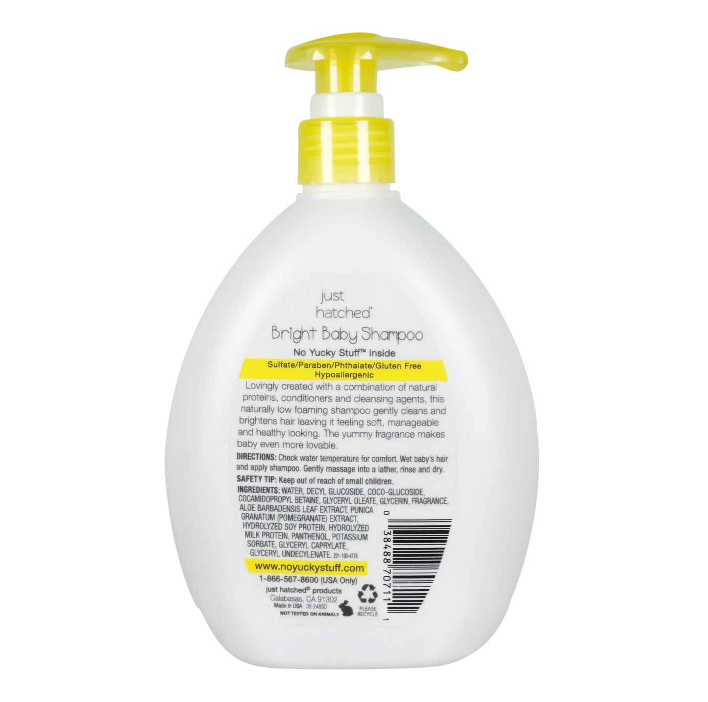 Just Hatched Bright Baby Shampoo 13.5 oz – Gentle Baby Shampoo with Aloe Vera & Pomegranate
