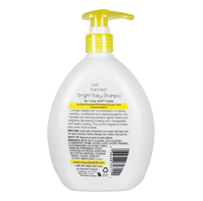 Just Hatched Bright Baby Shampoo 13.5 oz – Gentle Baby Shampoo with Aloe Vera & Pomegranate