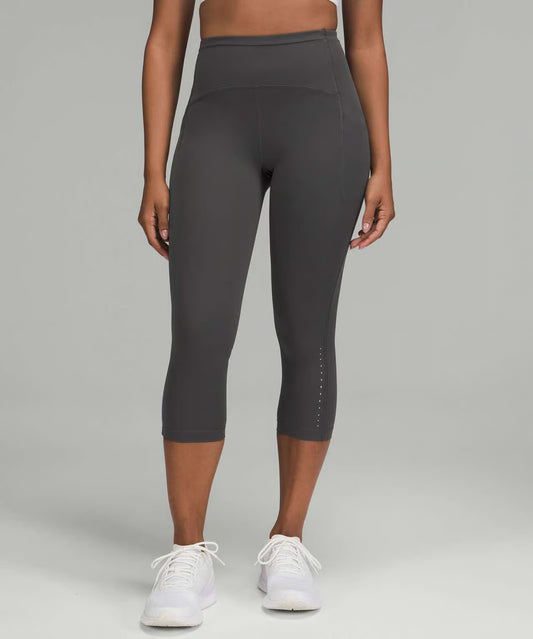 Lululemon Swift Speed High-Rise Crop 21” leggings in gray, size 20