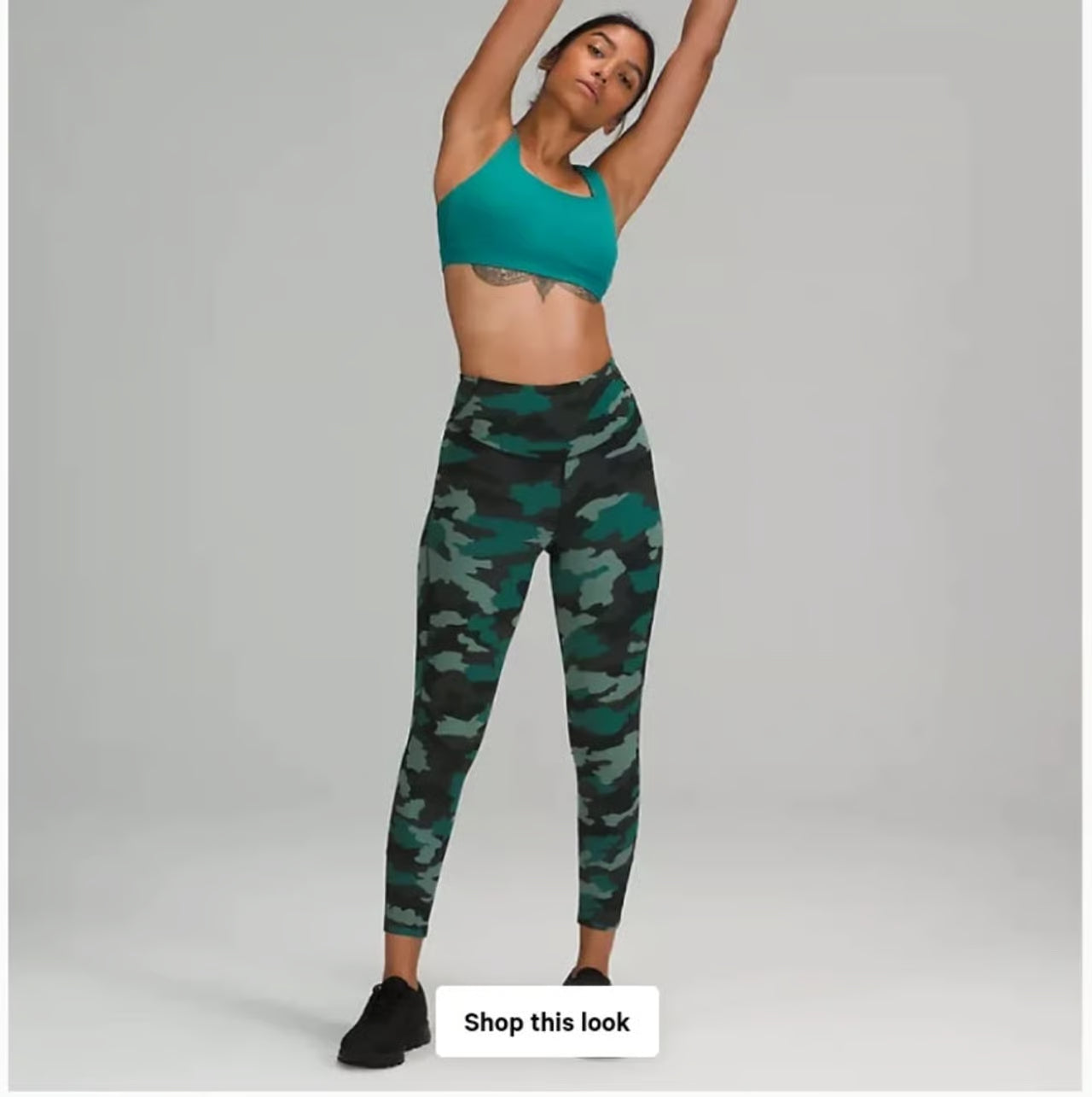 Lululemon Base Pace High-Rise Tight 25” Heritage 365 Camo Tidewater Teal Size 0