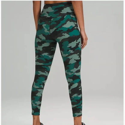 Lululemon Base Pace High-Rise Tight 25” Heritage 365 Camo Tidewater Teal Size 0