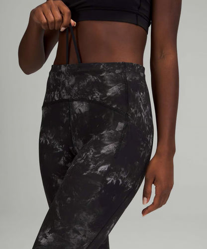 Lululemon Swift Speed High-Rise Crop 23” Aquila Black Multi Size 0