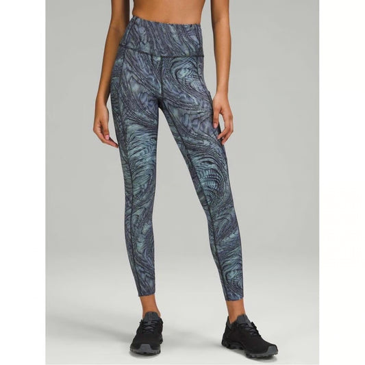 Lululemon Fast and Free High-Rise Tight 25” Dimensional Icing Blue Multi Size 0