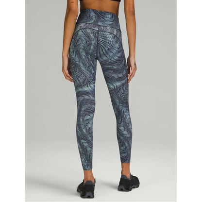 Lululemon Fast and Free High-Rise Tight 25” Dimensional Icing Blue Multi Size 0