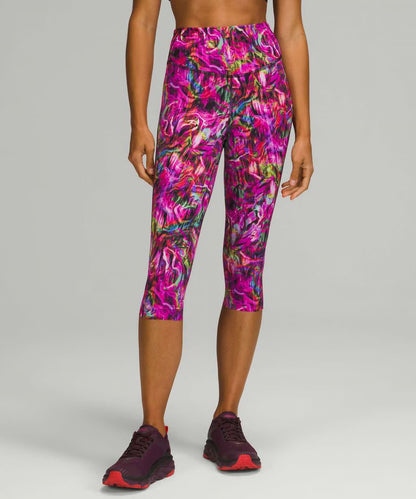 Lululemon Base Pace High-Rise Crop 17” Hyper Flow Pink Multi Size 0