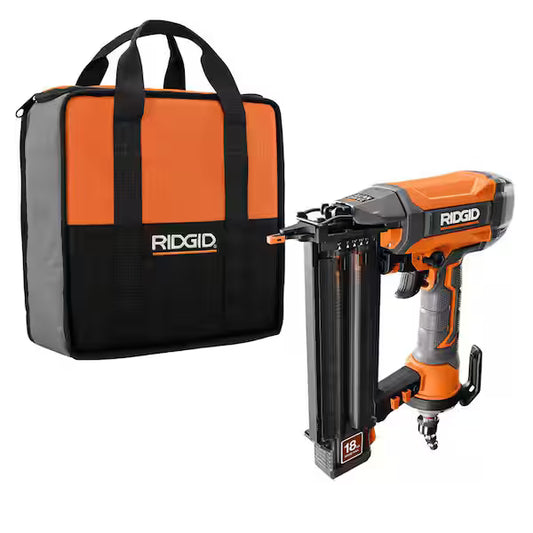 RIDGID Pneumatic 18-Gauge 2-1/8 in. Brad Nailer with CLEAN DRIVE Technology & Tool Bag