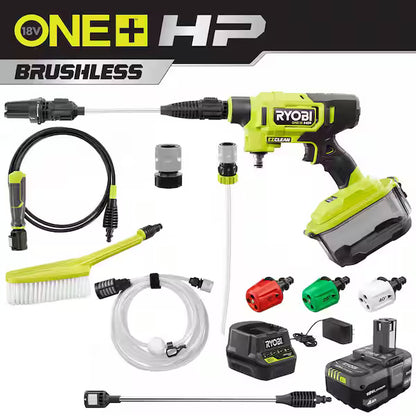 RYOBI ONE+ HP 18V Brushless EZClean 600 PSI Cordless Power Cleaner Kit w/ 4.0Ah Battery & Charger – New Open Box