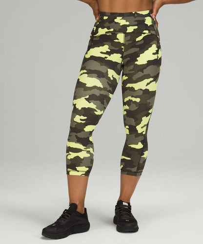 Lululemon Swift Speed High-Rise Crop 21” Heritage 365 Camo Crispin Green Sz 14