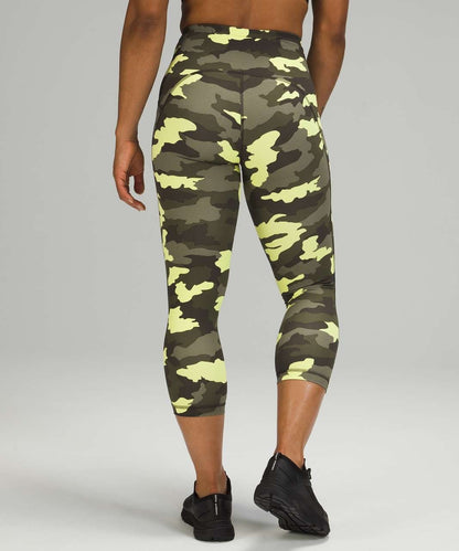 Lululemon Swift Speed High-Rise Crop 21” Heritage 365 Camo Crispin Green Sz 14