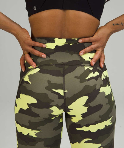 Lululemon Swift Speed High-Rise Crop 21” Heritage 365 Camo Crispin Green Sz 14