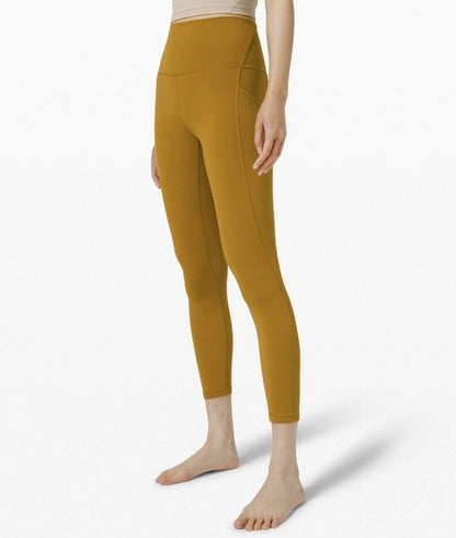 Lululemon Align HR Pant 25” Pockets Nulu Gold Spice Size 14 Leggings GLSC 76397
